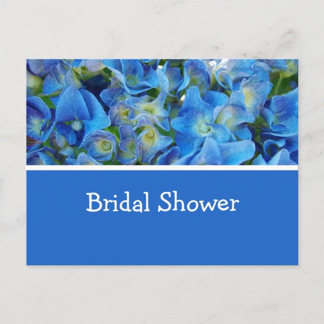 hidraangea azul flores invitación a la ducha de no (Anverso)
