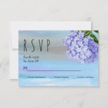 Hidráneas azul acuarela boda floral RSVP
