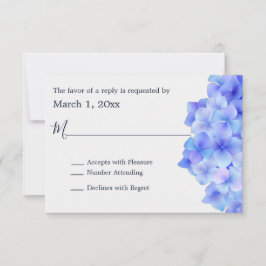 Hidrangea azul acuarela RSVP