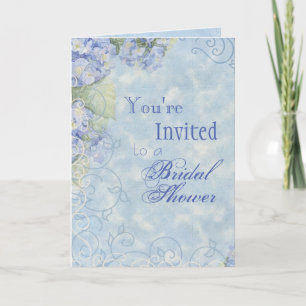 Hidrangea azul, Boda Invitación a ducha de novia