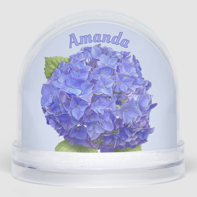 Hidrangea Azul Flor Arte Botánico Personalizado (Anverso)