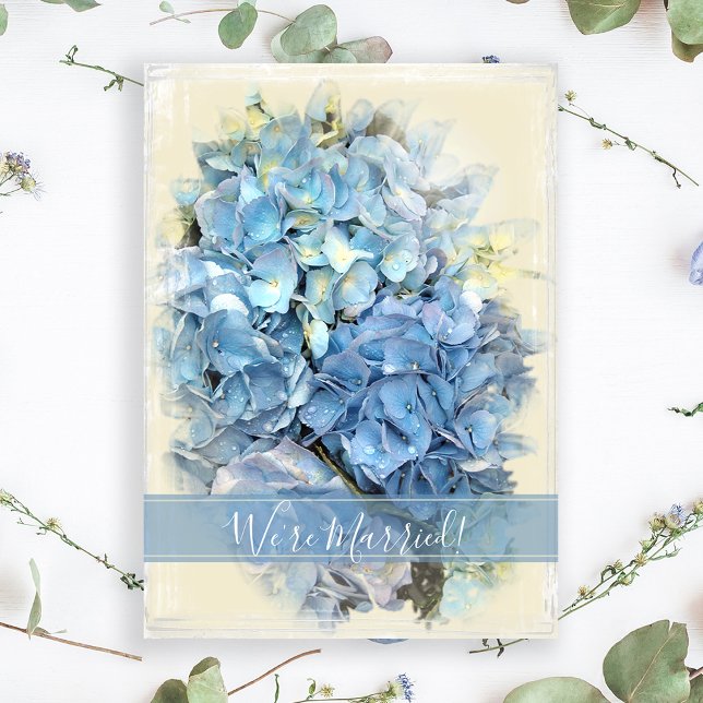 Hidrangea Azul Matrimonio / Invitación de Elopemen (Subido por el creador)