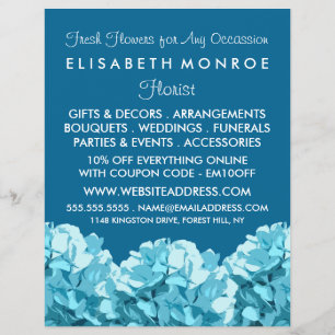 Hidrangea azul, publicidad en Floristry