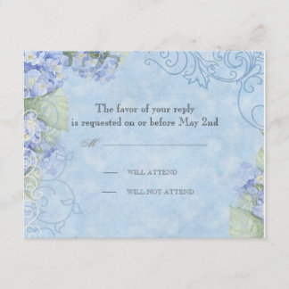 Hidrangea Azul - Tarjeta de respuesta Boda