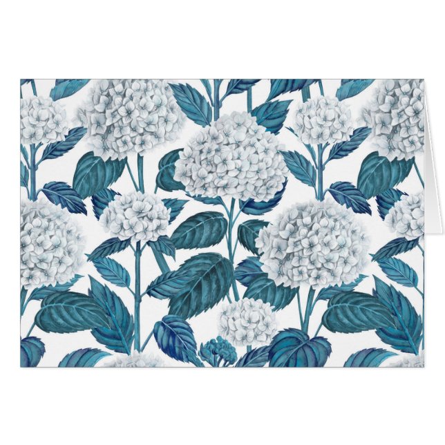 Hidrangea blanca acuarela (Anverso (Horizontal))