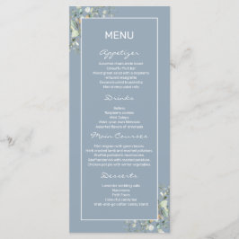 Hidrangea Color y hojas verdes Menú plano.