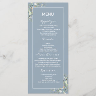 Hidrangea Color y hojas verdes Menú plano.