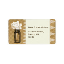 hidrangea en frasco de masón, etiquetas de bodas b