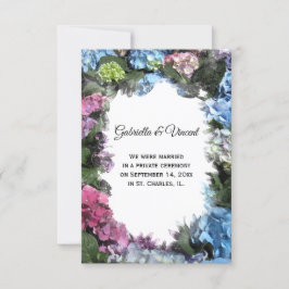 Hidrangea Invitación de matrimonio de marco de flo