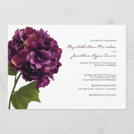 Hidrangea púrpura - invitación a la boda floral