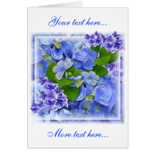 Hidrangeas azules y mariposas