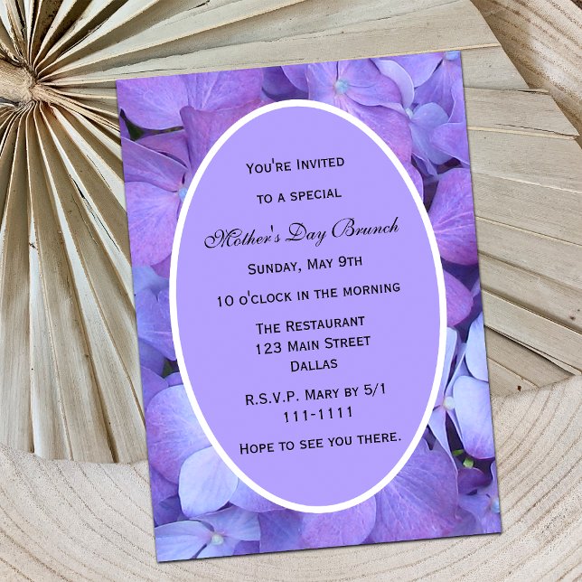 Hidrangeas de invitación a fiestas de Día de la Ma (Subido por el creador)