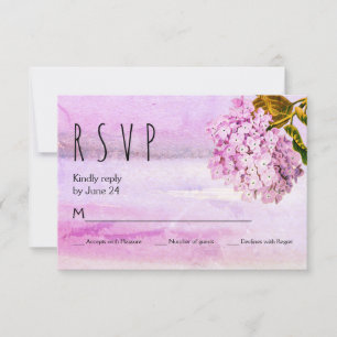 Hidrángulos rosados acuarela boda floral RSVP