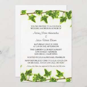 Hiedra verde - invitación de la ducha de la boda