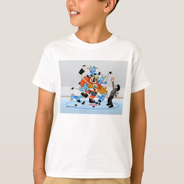 Hielo divertido+el hockey embroma la camiseta (Anverso)