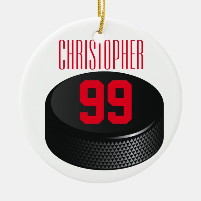 Hielo Hocky - ornamento del navidad (Frente)