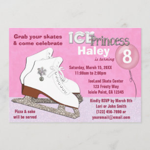 Hielo Patinar Invitación al cumpleaños Princesa de