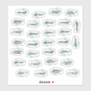 Hierba de color de agua esmeralda y etiquetas de e