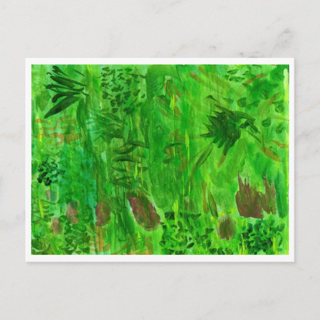 hierba verde en la postal de campo (Anverso)