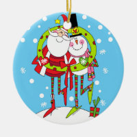 Hierbabuena Stix Santa y ornamento del muñeco de
