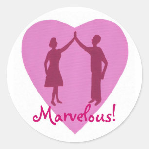 High Five macho and hembra, Maravillosos pegatinas
