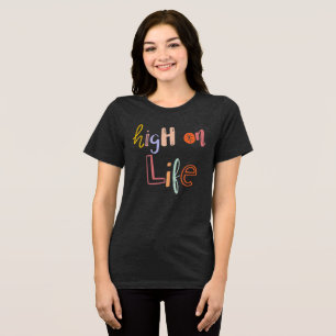 High on Life - Camisa de tipografía retro Doodle