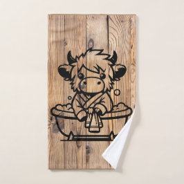 Highland Cow Faux Woodgrain