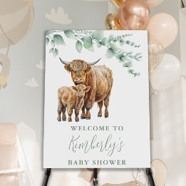 Highland Cow Greenery Farm Animals Baby Shower