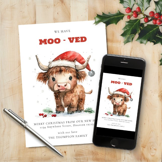 Highland Cow nuevo domicilio Feliz Navidad (Subido por el creador)