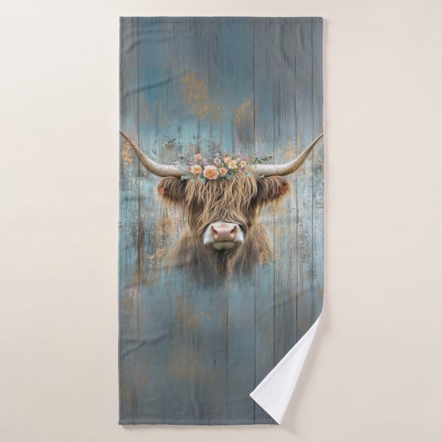 Highland Farmhouse Western Barnyard Flower Crown (Toalla de baño)