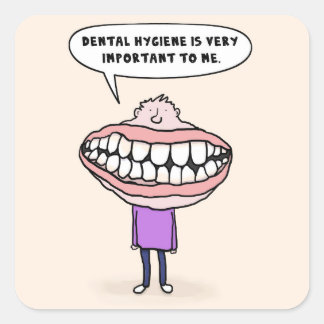 Higiene dental hombre de boca grande, Pegatinas di