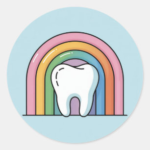 Higienista Dental Clásico Pegatina Redonda Arcoíri