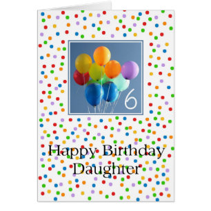 Hija, 6 feliz cumpleaños de globo