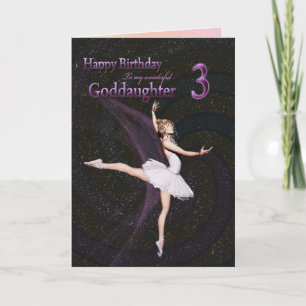 Hija de 3 años, una tarjeta de cumpleaños de baila
