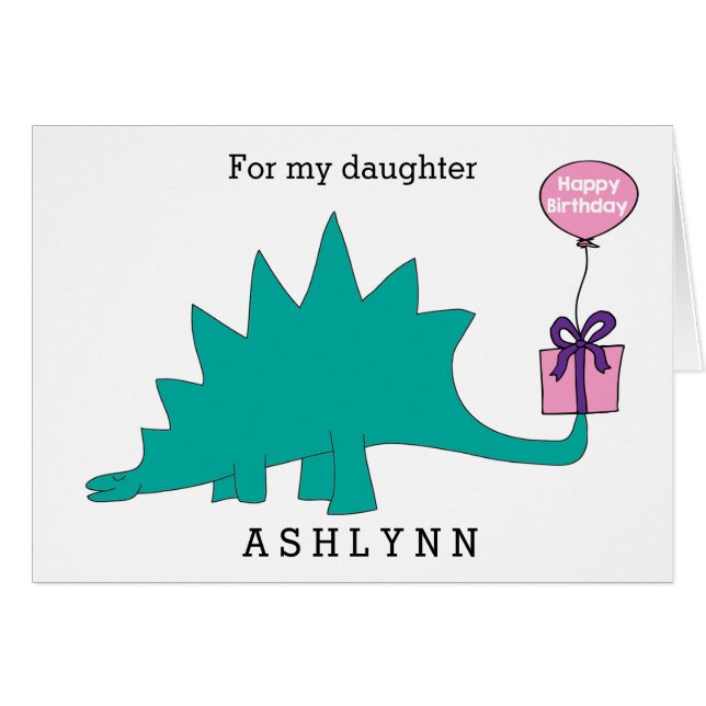 Hija de cumpleaños de Stegosaurus Dinosaur (Anverso (Horizontal))