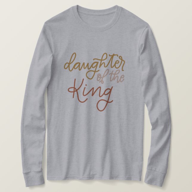 Hija De La Camiseta Del Rey De Larga Manga (Anverso del diseño)