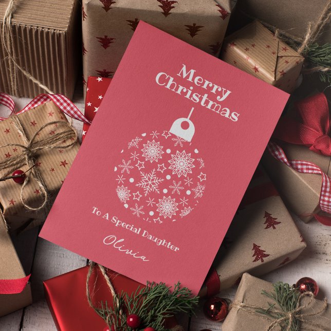 Hija de Navidad Rosa White Merry personalizada (Subido por el creador)