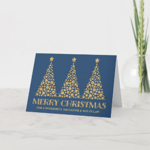 Hija e hijo de Purpurina de oro azul Navidad en de