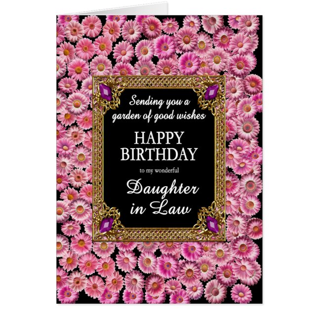 Hija en la ley cumpleaños de marea rosa (Frente)