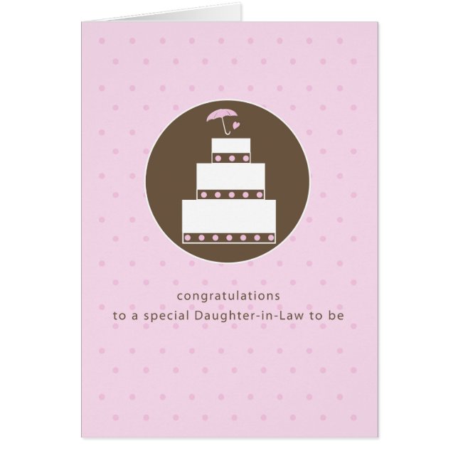 Hija en la ley, felicitación por el pastel de duch (Frente)