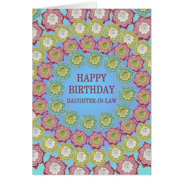 Hija En Las Flores Crochet De Cumpleaños De La Ley (Frente)