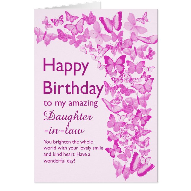 Hija en las mariposas de cumpleaños de ley (Frente)