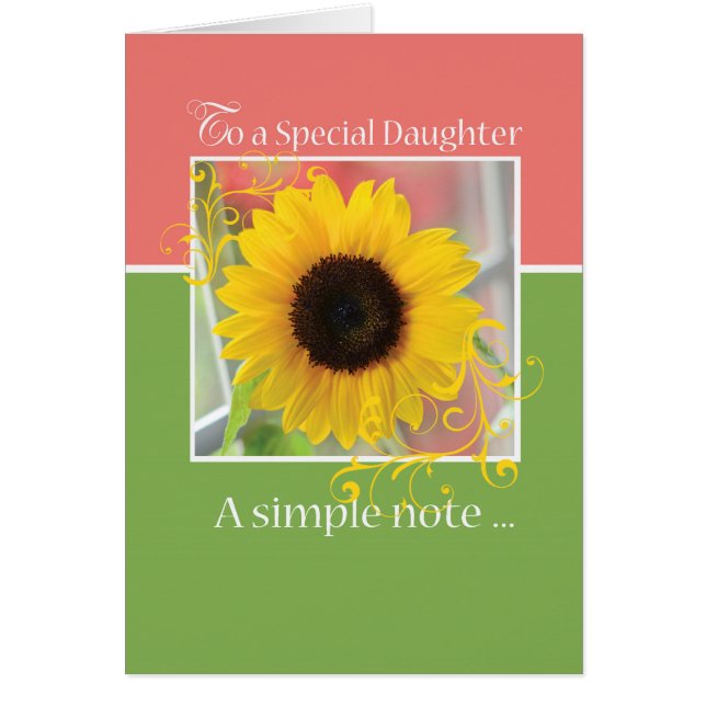 Hija, sólo una nota girasol (Frente)