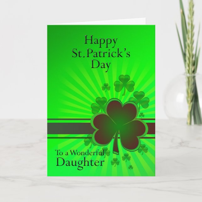 Hija, tarjeta del día de St Patrick feliz (Anverso)