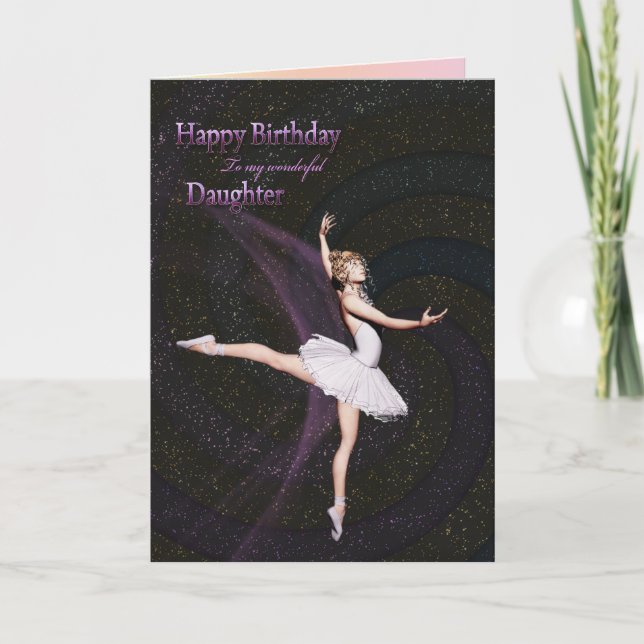 Hija, una tarjeta de cumpleaños de bailarina (Anverso)