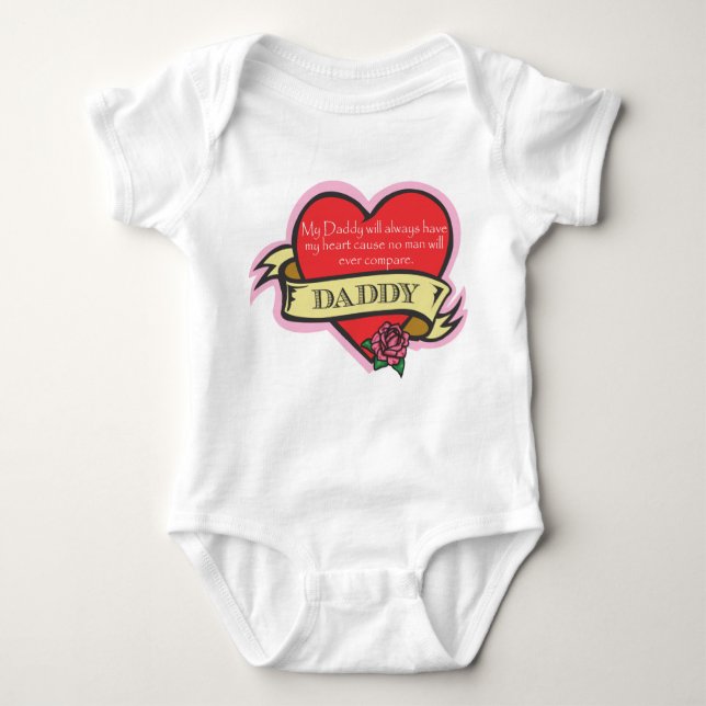 Hija y papi Tattoo Camisa del Corazón (Anverso)