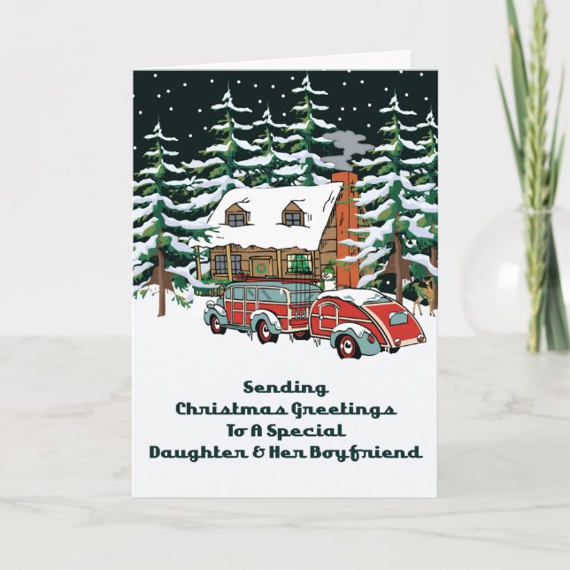 Hija y sus saludos del navidad del novio (Anverso)