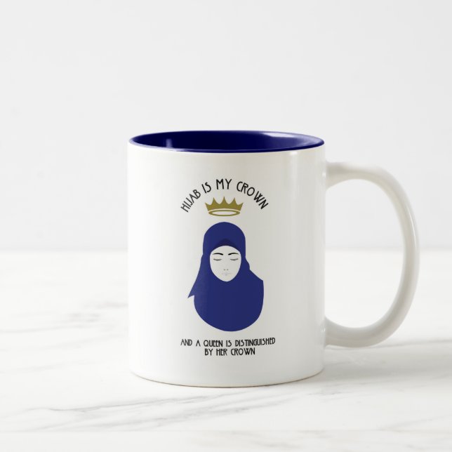 Hijab es mi corona - taza de café AZUL (Derecha)