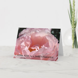 HIJAS Tarjeta ROSA DE ROSA DE COLOR PARA HIJA DULC