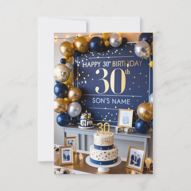 hijo 30.ª tarjeta de cumpleaños (Anverso)